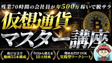 仮想通貨マスター講座~残業70時間でも仮想通貨で脱サラ！動画55本6時間【ビジネス本研究所】
