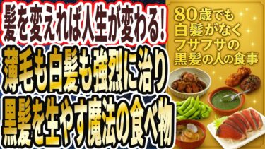 【髪が変われば人生が変わる】「薄毛も白髪も強烈に治り、黒髪をどんどん生やす魔法の食べ物」を世界一わかりやすく要約してみた【本要約】【本要約チャンネル※毎日19時更新】